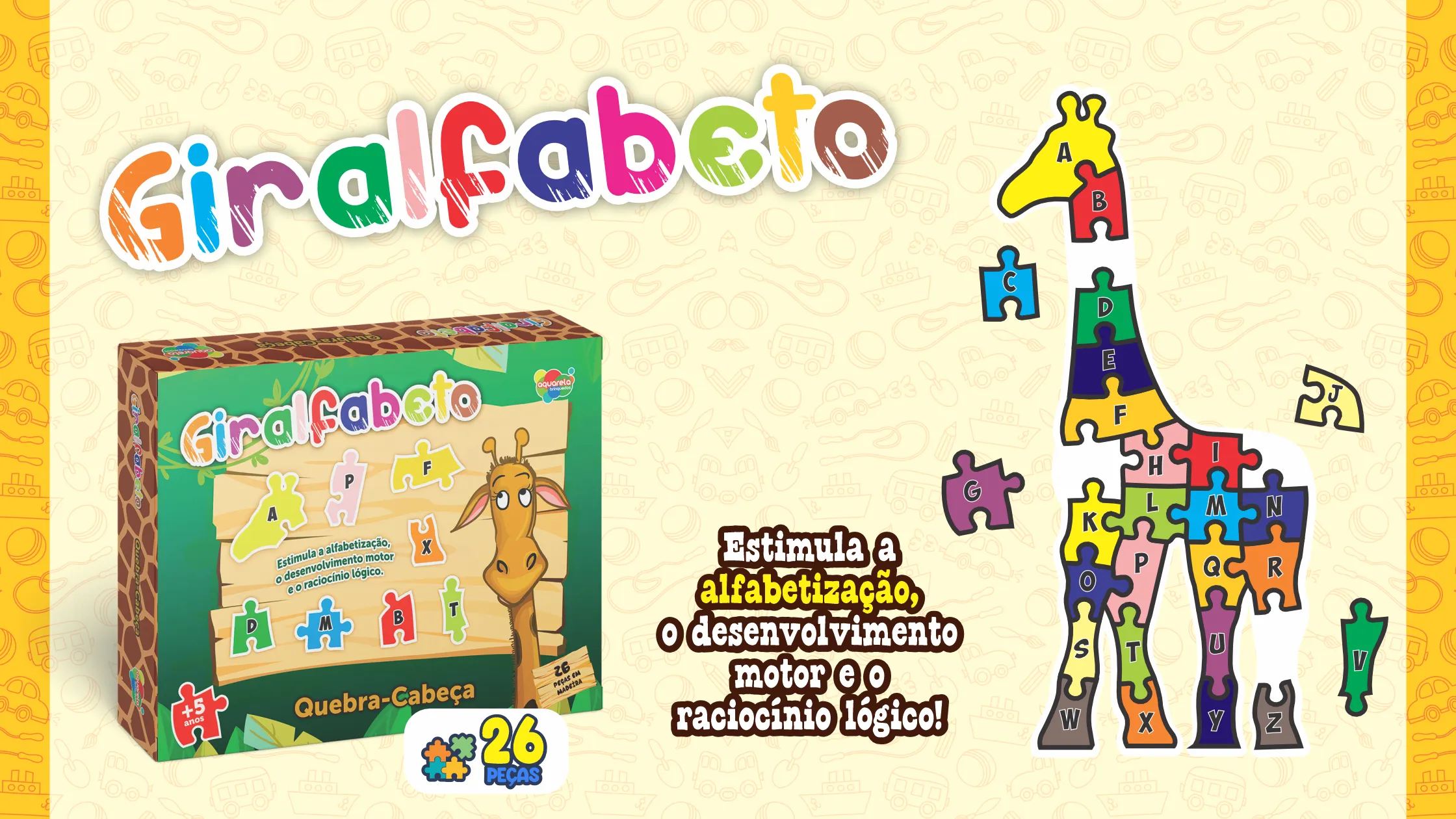 Brinquedo Quebra-Cabeça Giralfabeto