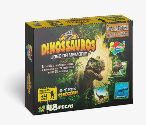 Jogo da Memória Dinossauros - 48 Peças